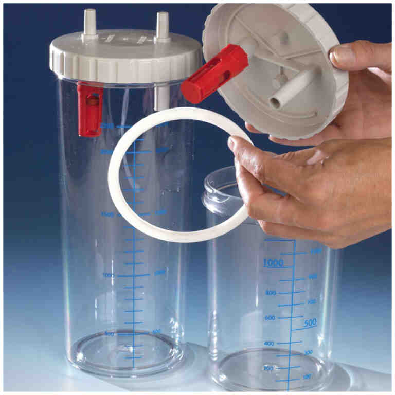 Vas colector autoclavabil cu capac 4000ml pentru HOSPIVAC