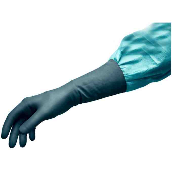 Manusi chirurgicale Peha-Shield Latexfree nepudrate, negre, cu protectie Rx