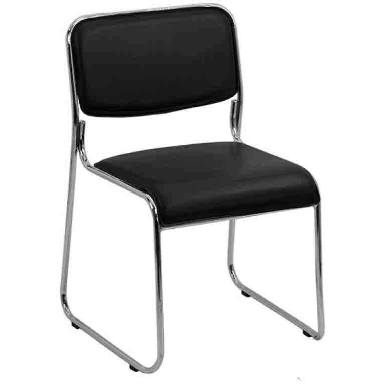 Scaun vizitator din piele ecologica negru