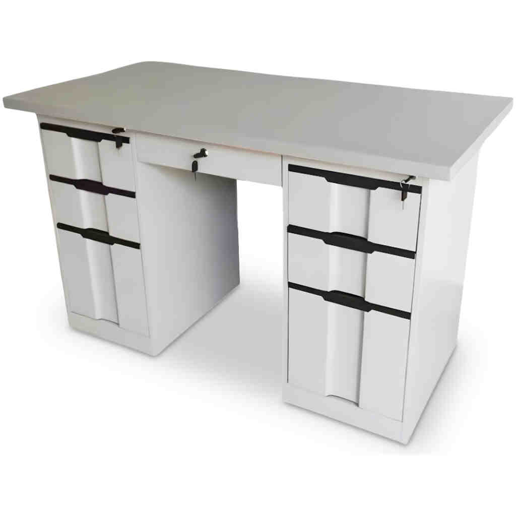 Birou medic din metal cu sase sertare PMOD-01