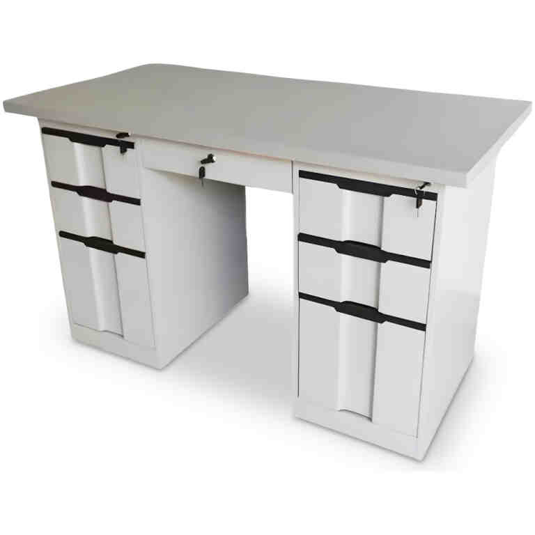 Birou medic din metal cu sase sertare PMOD-01