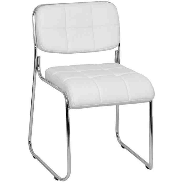 Scaun asteptare din piele ecologica alb