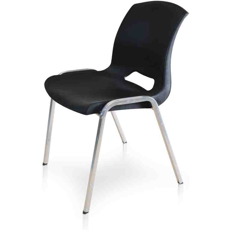 Scaun vizitator negru din plastic