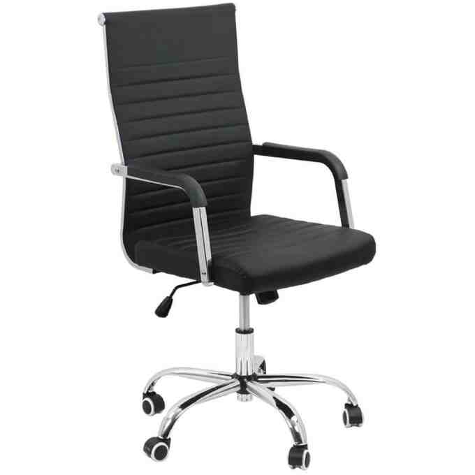 Scaun de birou reglabil din piele ecologica negru