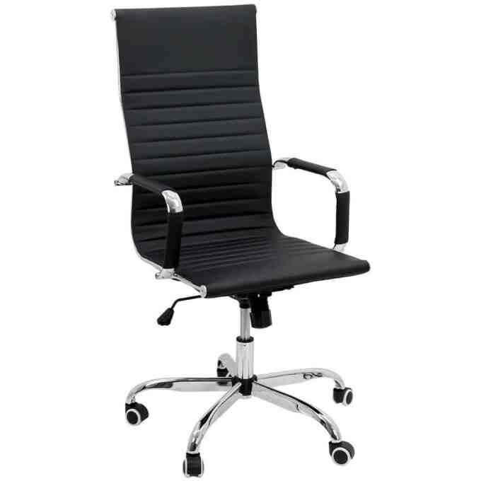 Scaun directorial negru din piele ecologica
