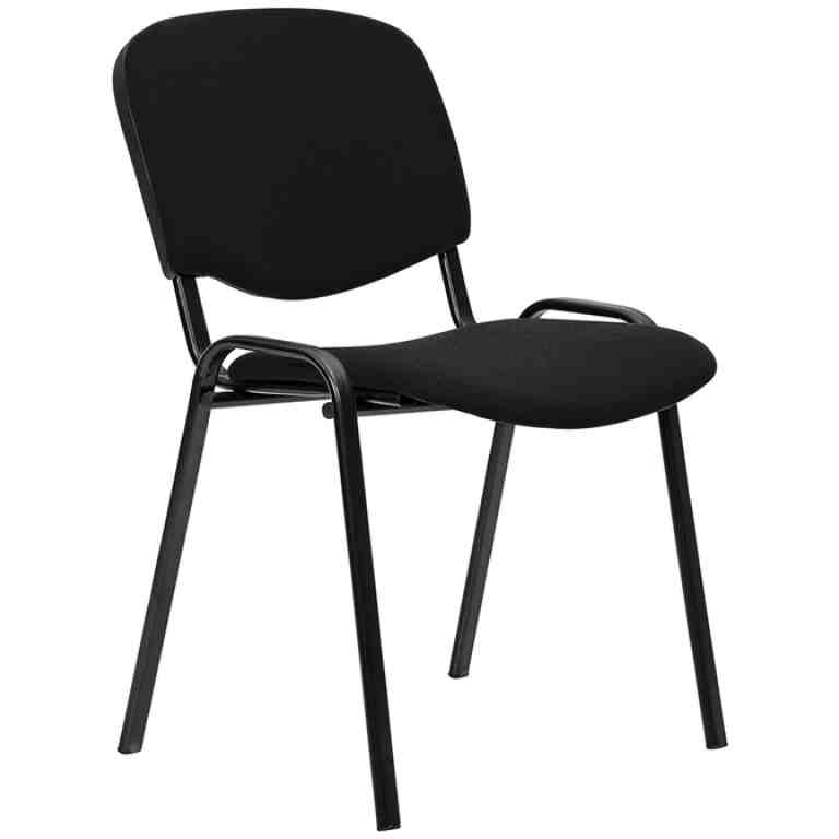 Scaun vizitator din material textil negru