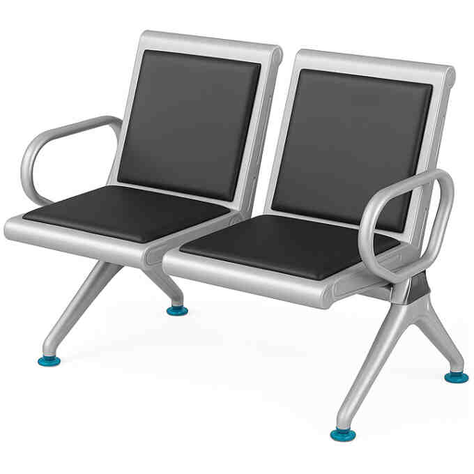 Bancheta sala asteptare 2 locuri cu piele ecologica