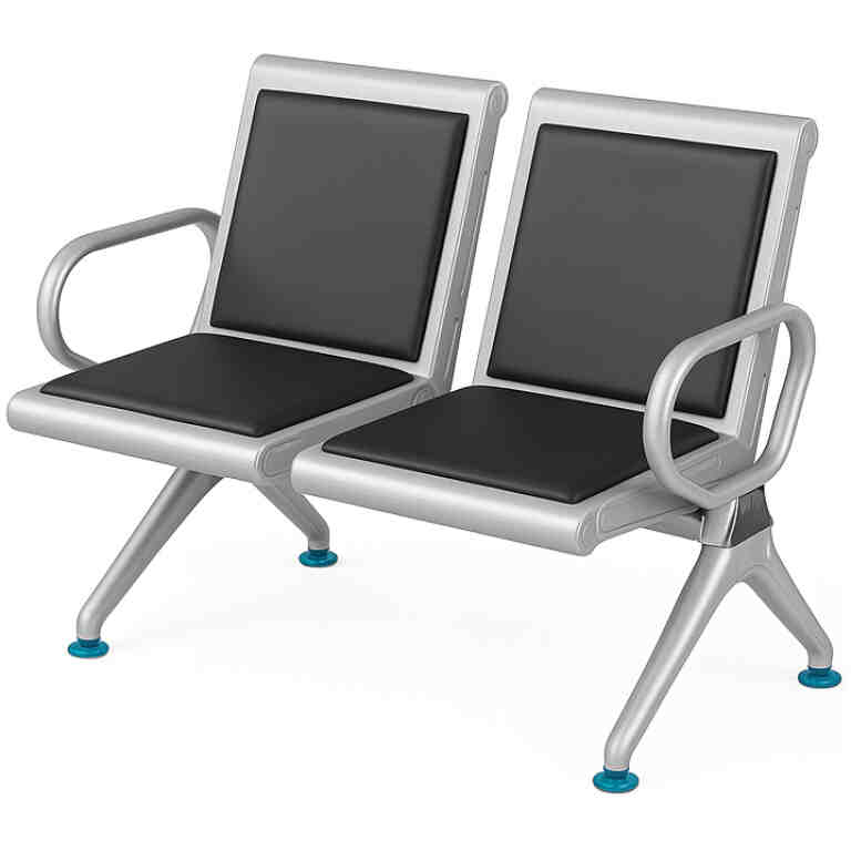 Bancheta sala asteptare 2 locuri cu piele ecologica