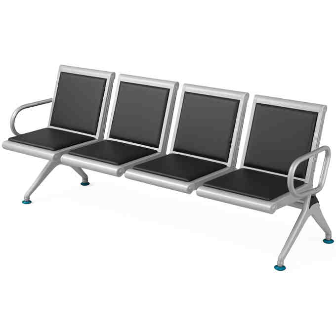 Bancheta sala asteptare 4 locuri cu piele ecologica